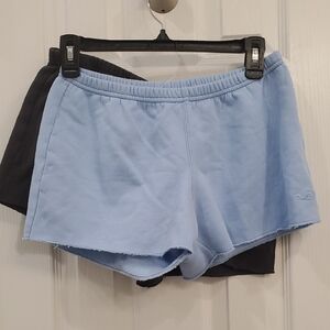 Hollister Light Blue and Black Athletic Shorts
